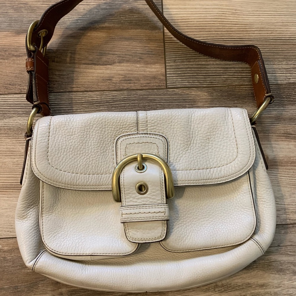 White Leather Coach Purse